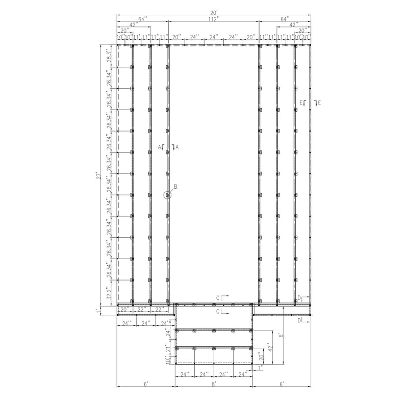 Heavy Duty Lumber Truck Tarps - 20' x 27' (6' Drop) Black 12 oz