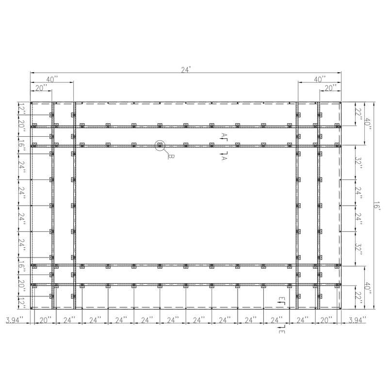 Heavy Duty Steel Truck Tarps - 16' x 24' (2R | 4S) Black 12 oz