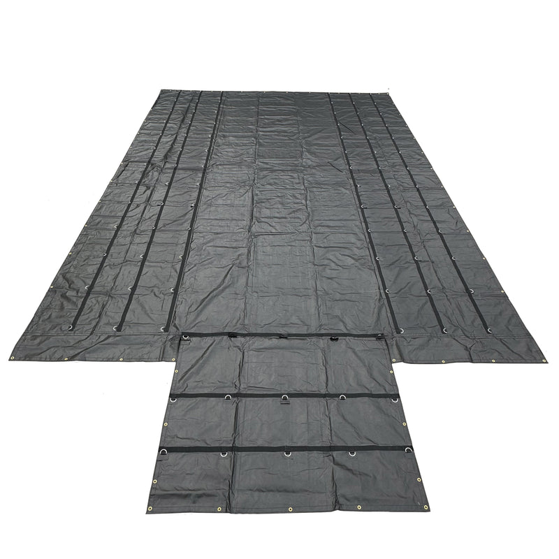 Heavy Duty Lumber Truck Tarps - 20' x 27' (6' Drop) Black 12 oz