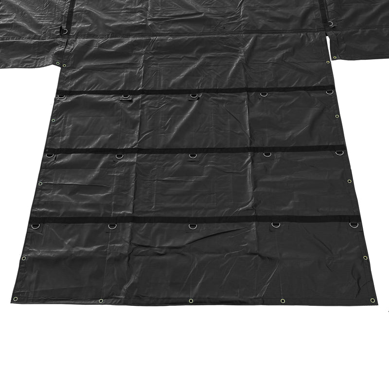 Heavy Duty Lumber Truck Tarps - 20' x 27' (6' Drop) Black 12 oz