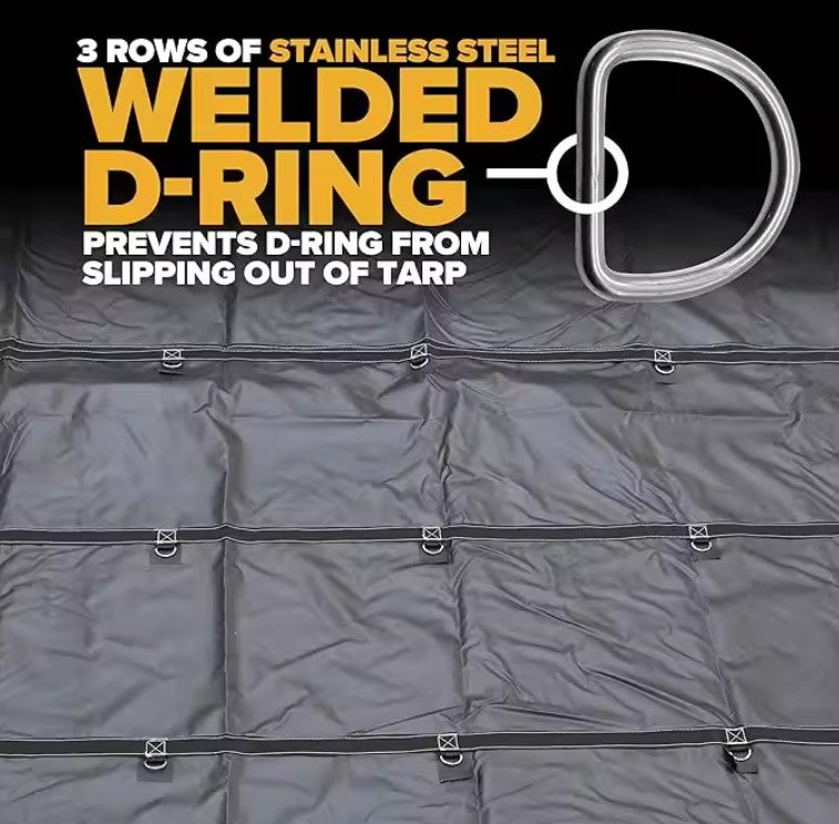 Heavy Duty Lumber Truck Tarps - 24' x 27' (8' Drop) Black 12 oz