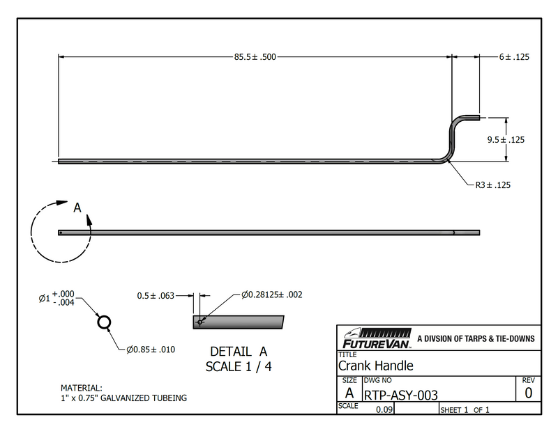 1” X 91 1/2” Crank Handle