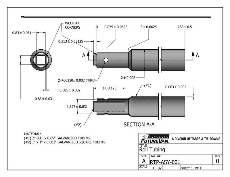 2" x 24' Roll Tube