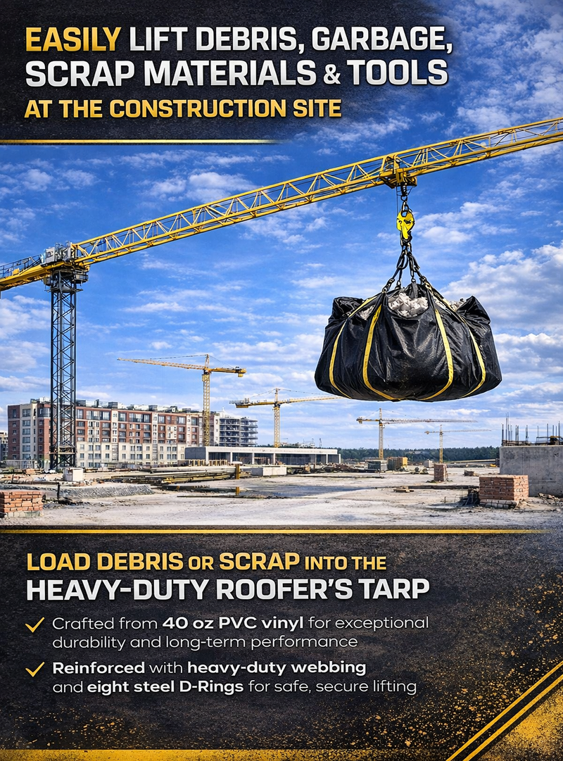 Debris Lifting Roofer's Tarp 7' x 7'