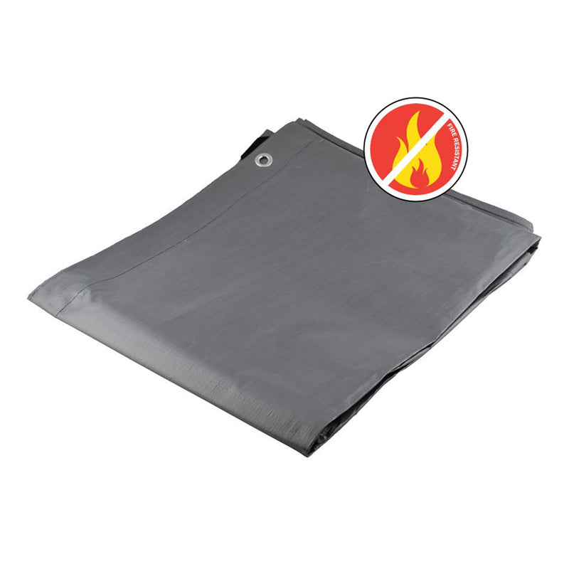 Silver Fire-Retardant Poly Tarps