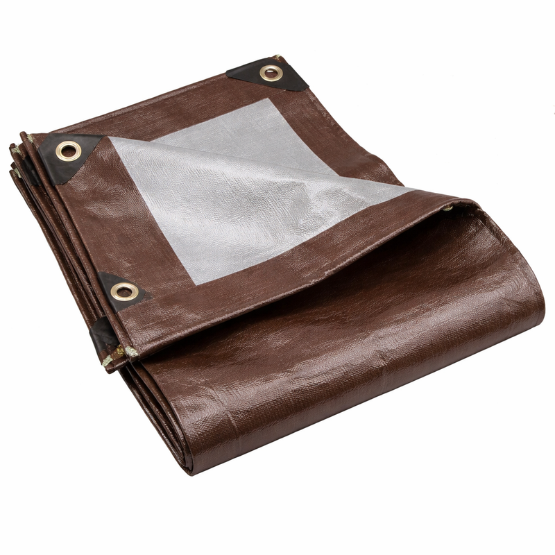 Brown-Silver Super Heavy-Duty Poly Tarps