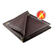 brown fire retardant tarps