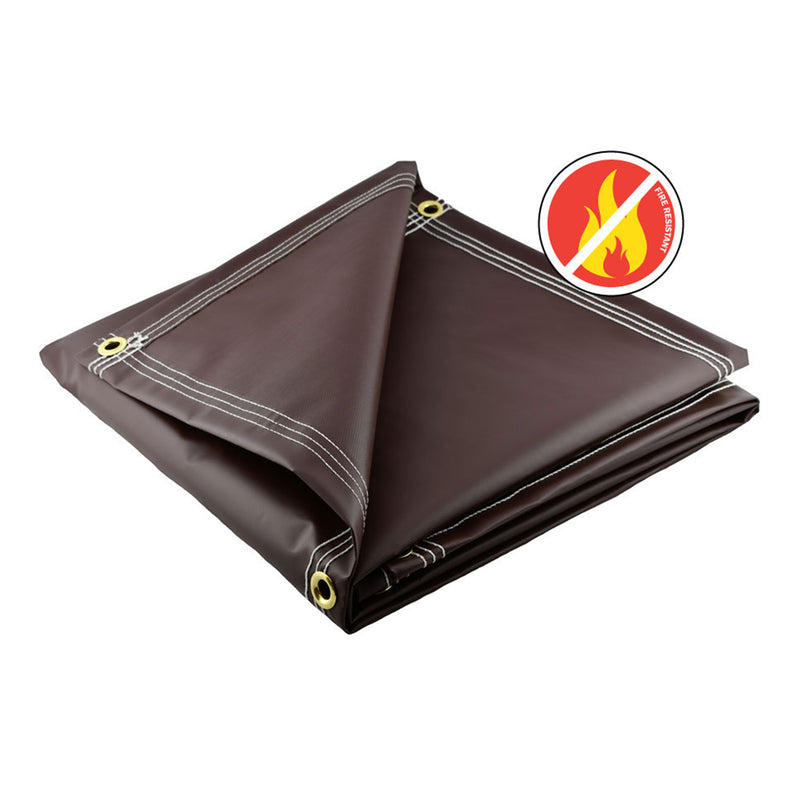 brown fire retardant tarps