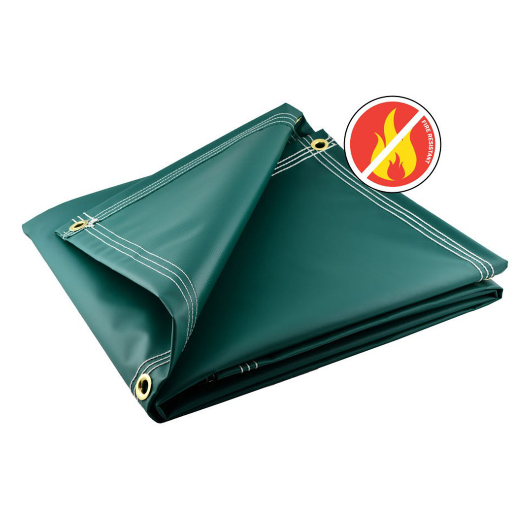 green fire retardant tarps