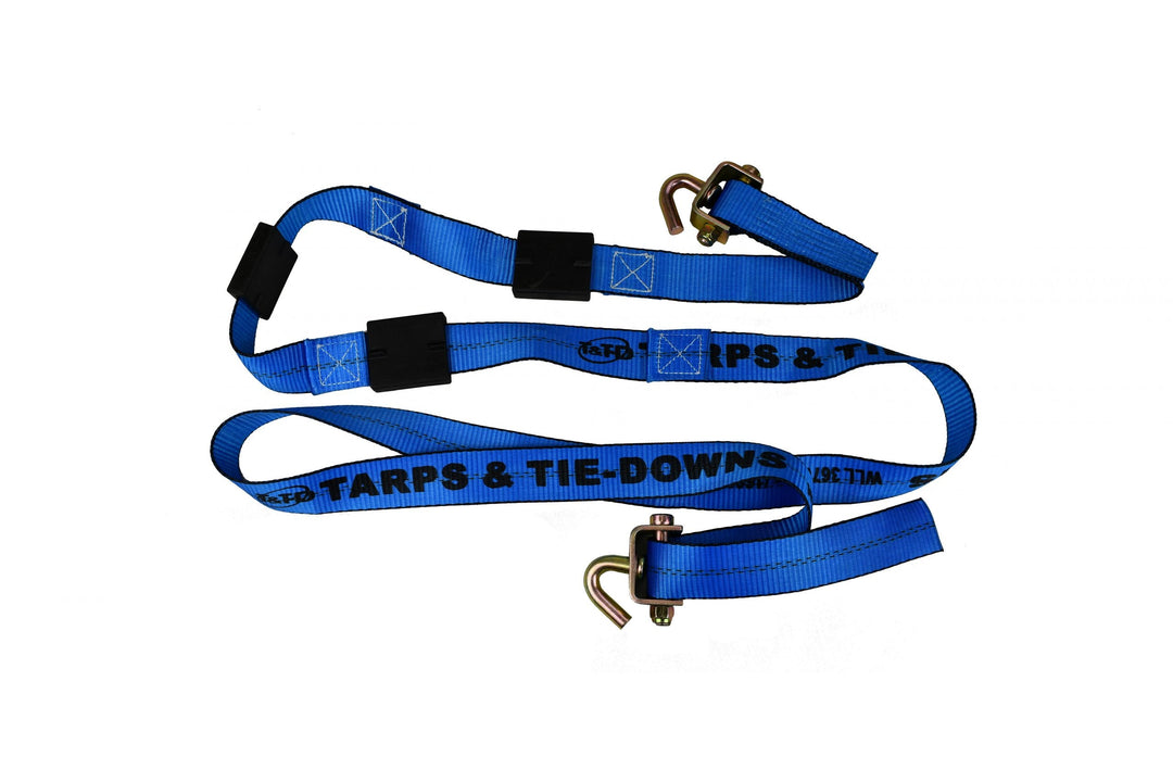 2'' x 10' Auto Tie Down Strap with Swivel J Hook and Rubber Cleats