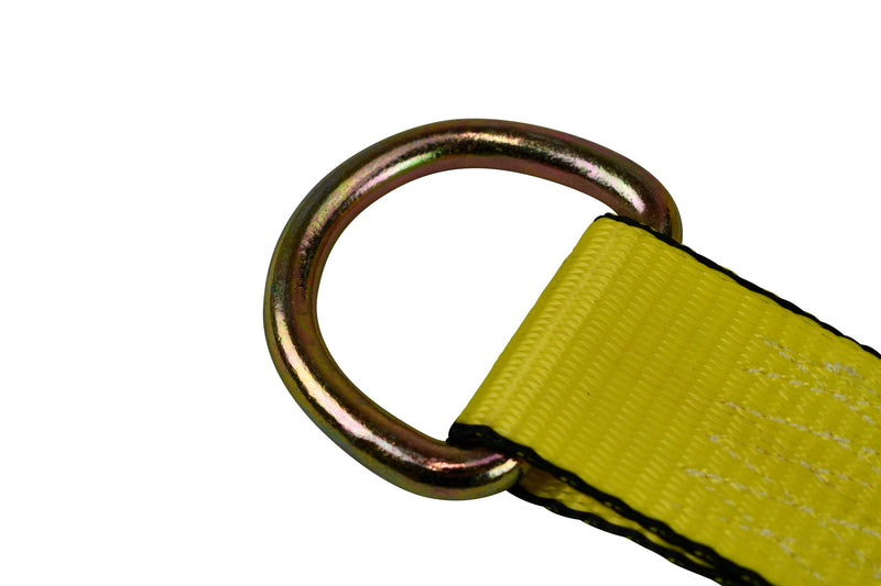 2" x 10' Long Yellow Strap with Heavy Duty D-Ring