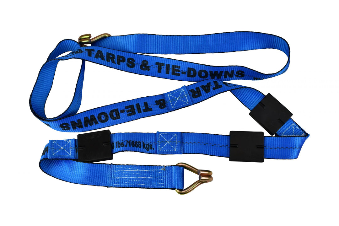 2'' x 10' Auto Tie Down Ratchet Strap with Wire Hook and Rubber Cleats