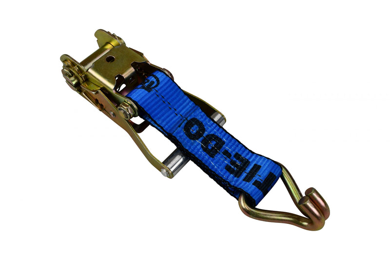 2'' x 14' Auto Tie Down Ratchet Strap with Wire Hook and Rubber Cleats