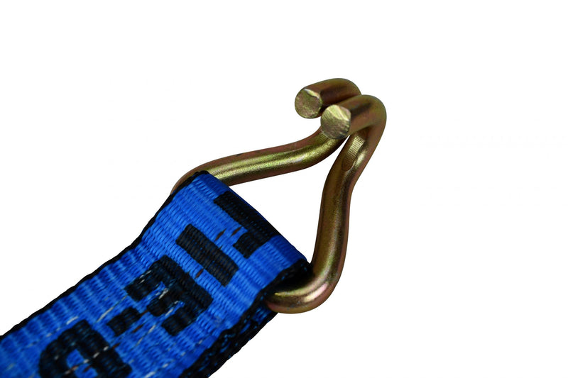 2'' x 14' Auto Tie Down Ratchet Strap with Wire Hook and Rubber Cleats