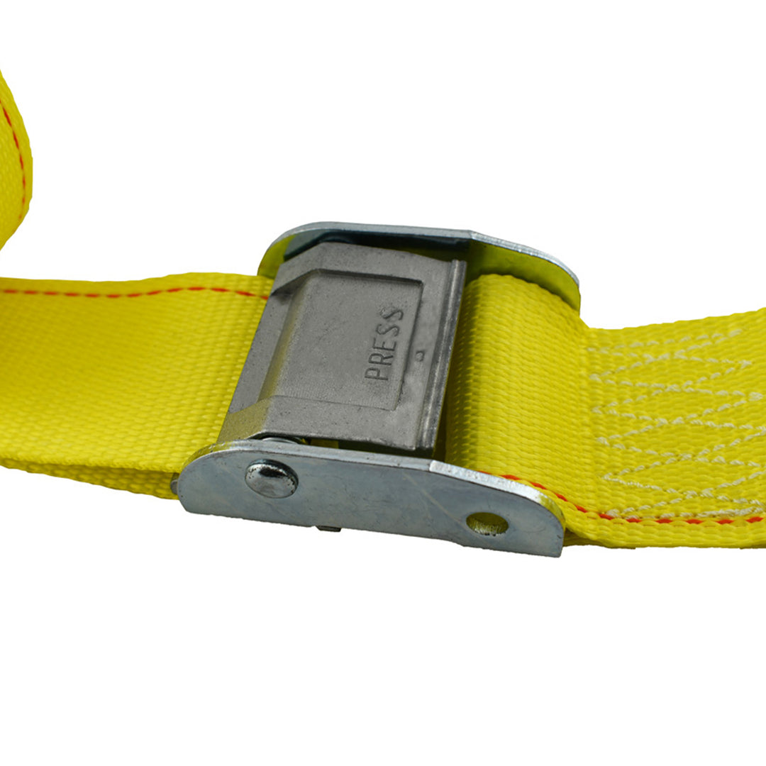 2" x 12' Yellow Logistic Strap With Cam Buckle & E-Track Fitting