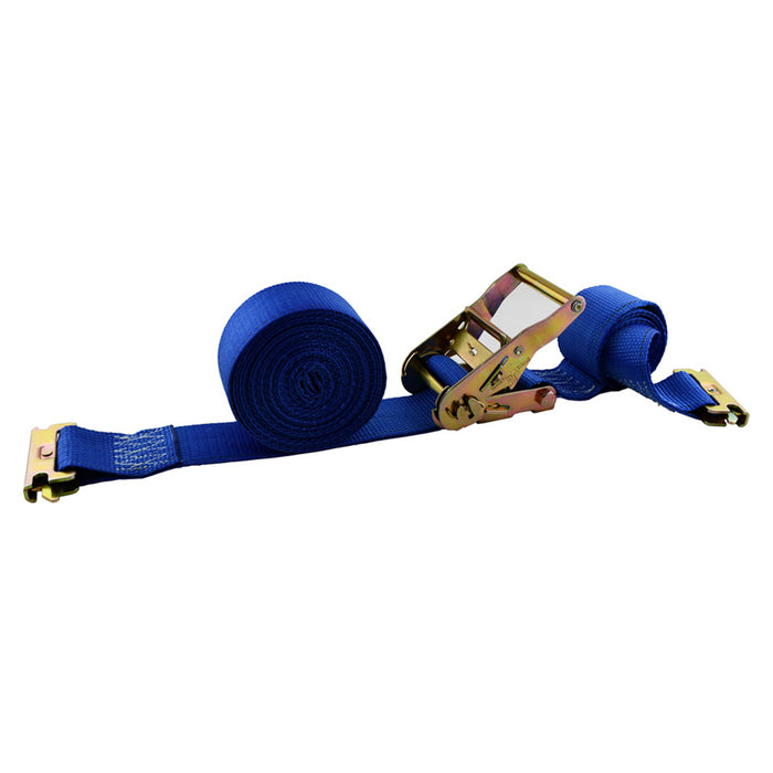 2" x 20' Blue Logistic Strap With Ratchet & E-Track Fitting