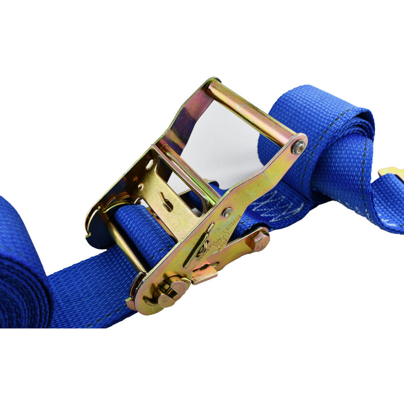 2" x 20' Blue Logistic Strap With Ratchet & E-Track Fitting