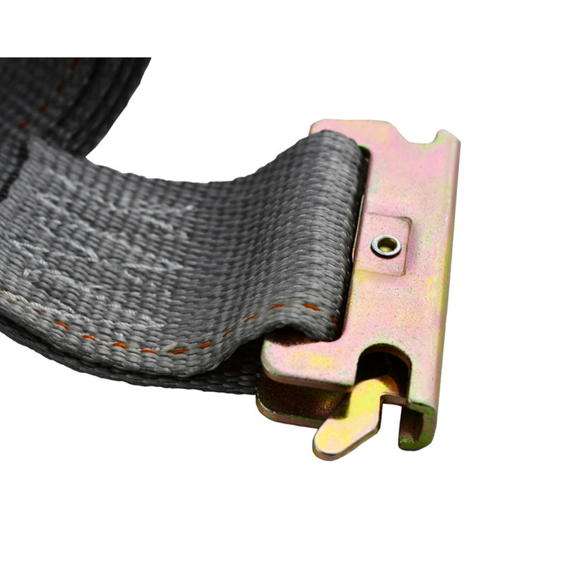 2" x 16' Gray Logistic Strap With Ratchet & E-Track Fitting