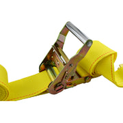 2" x 12' Yellow Logistic Strap With Ratchet & E-Track Fitting
