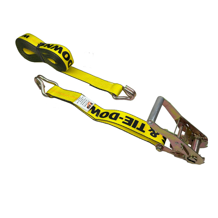 2″ x 27' Yellow Ratchet Strap With Wire Hook