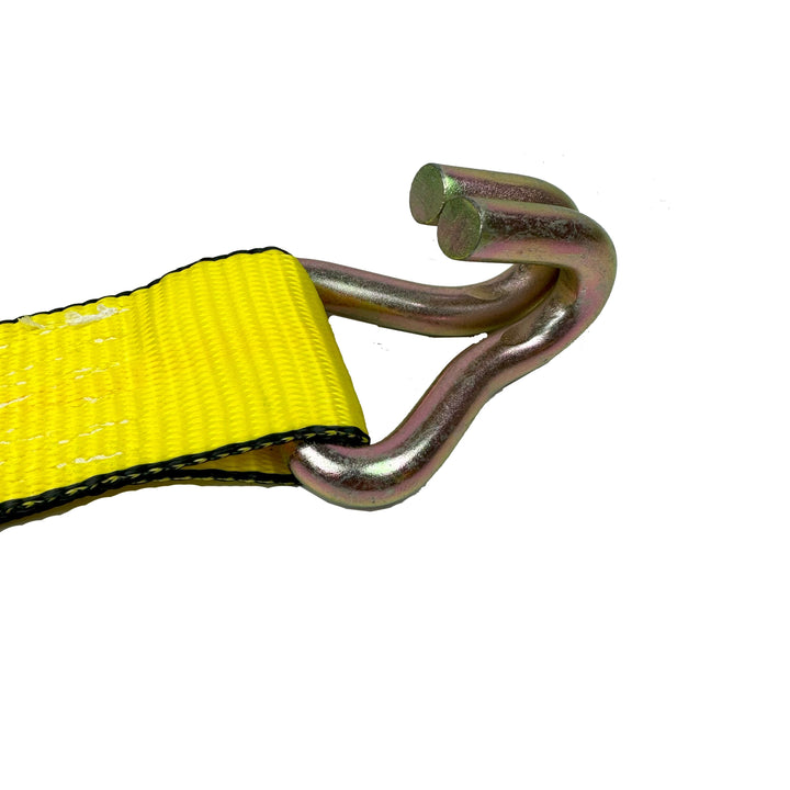 2″ x 30' Yellow Ratchet Strap With Wire Hook