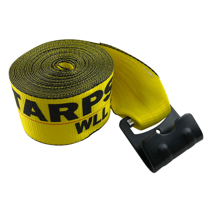 4" Winch Strap with Flat Hook - Yellow
