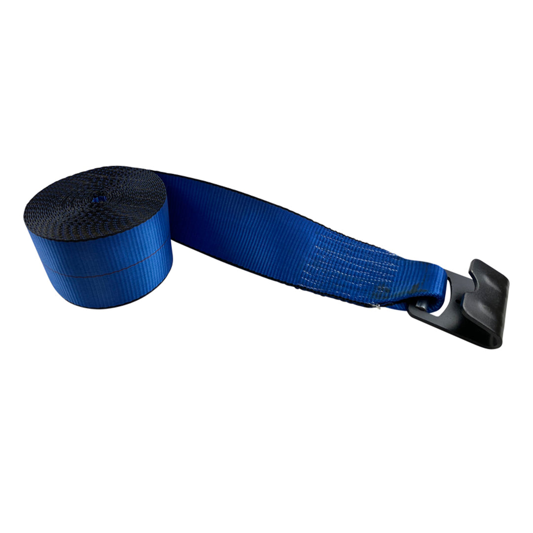 4" Winch Strap with Flat Hook - Blue