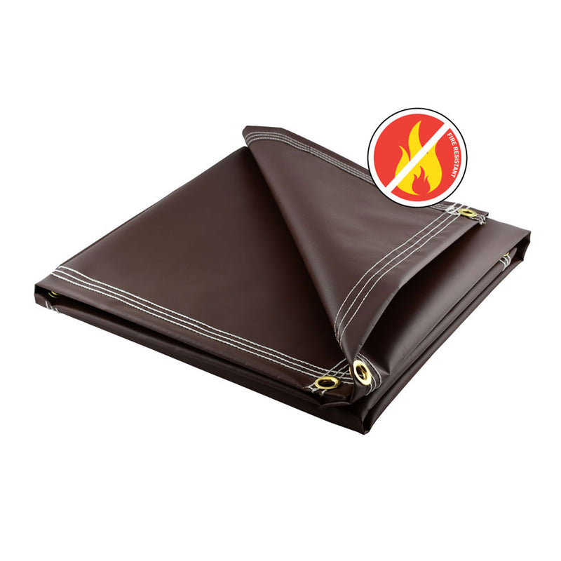 Brown Fire Retardant Vinyl Tarps - 18 oz