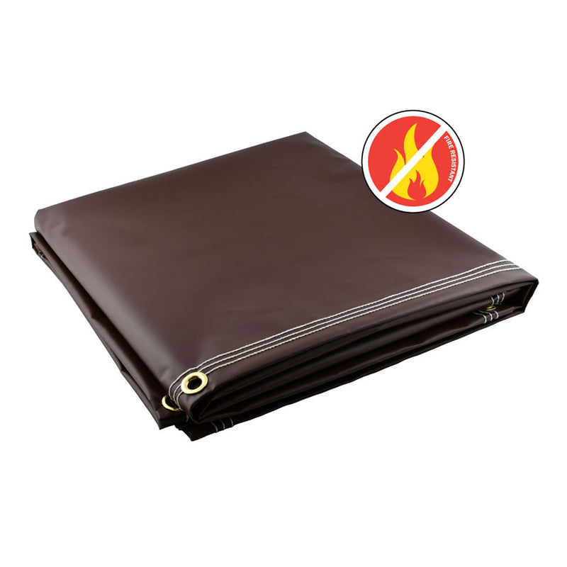 Brown Fire Retardant Vinyl Tarps - 18 oz