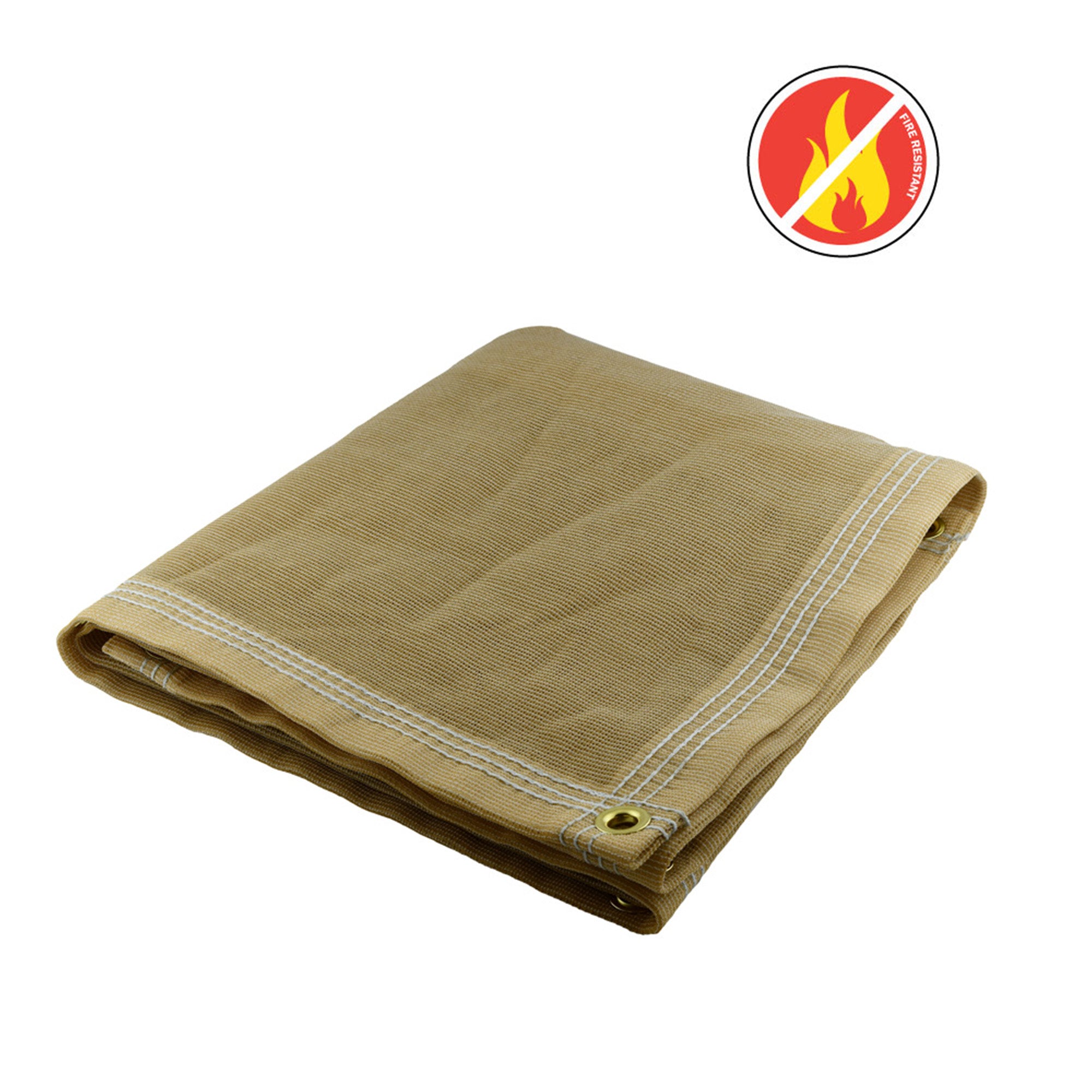 20′ x 50′ Tan Fire Retardant Mesh Tarp 60 Shade Tarps & TieDowns