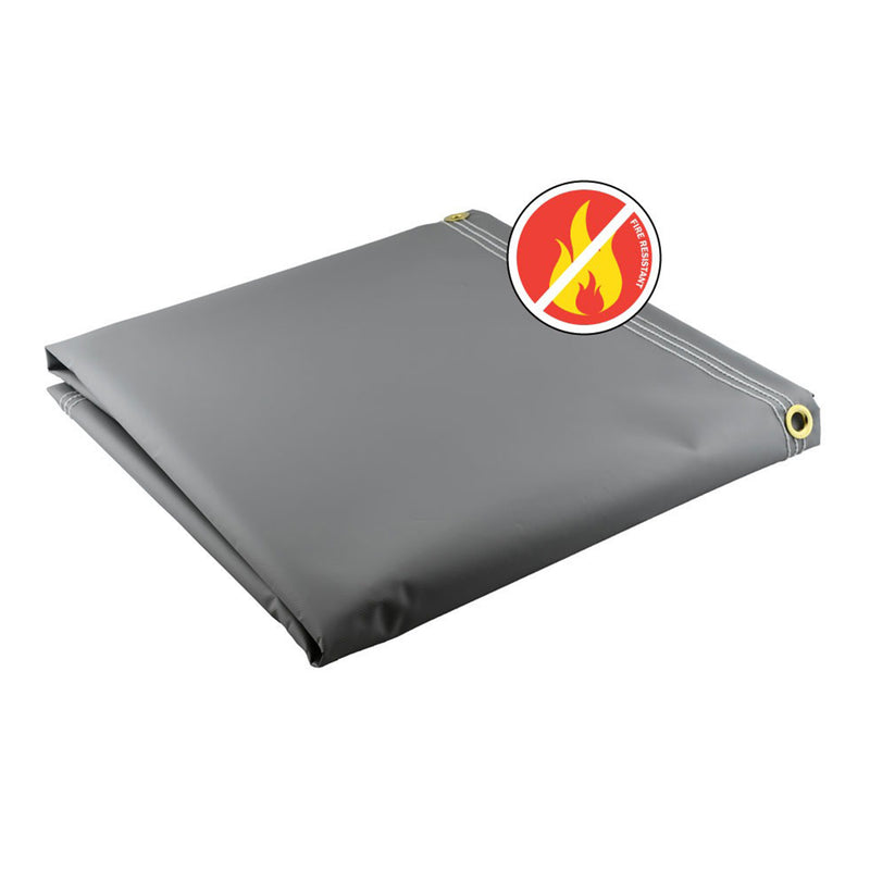 Gray Fire Retardant Vinyl Tarps - 18 oz