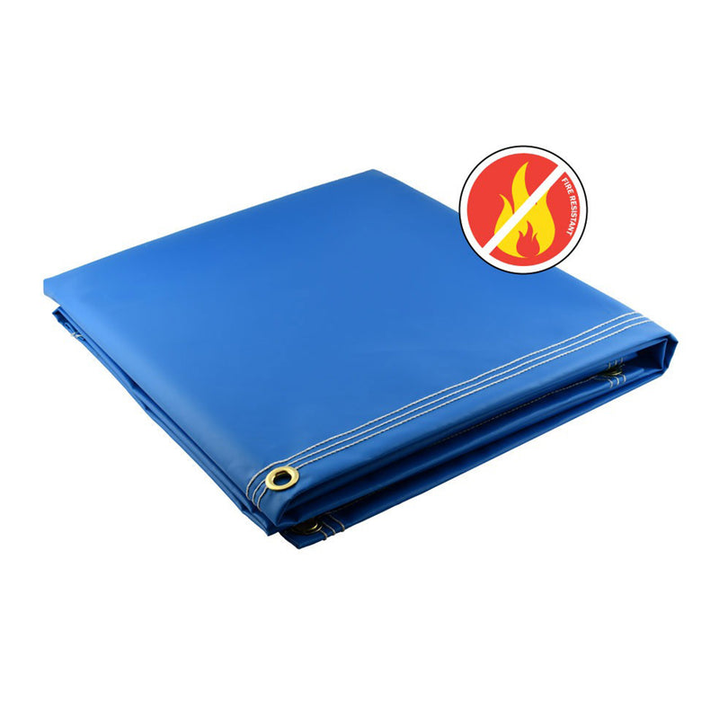 Light Blue Fire Retardant Vinyl Tarps - 18 oz