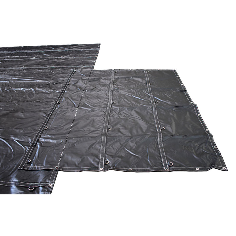 Heavy Duty Lumber Truck Tarps - 24'8'' x 27' (8'6'' Drop) Black 16 oz / 10 oz