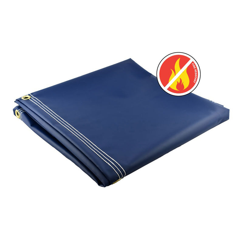 Navy Fire Retardant Vinyl Tarps - 18 oz