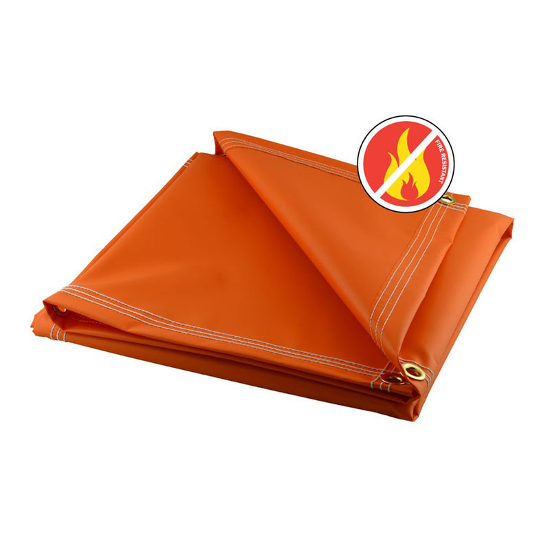 Orange Fire Retardant Vinyl Tarps - 18 oz