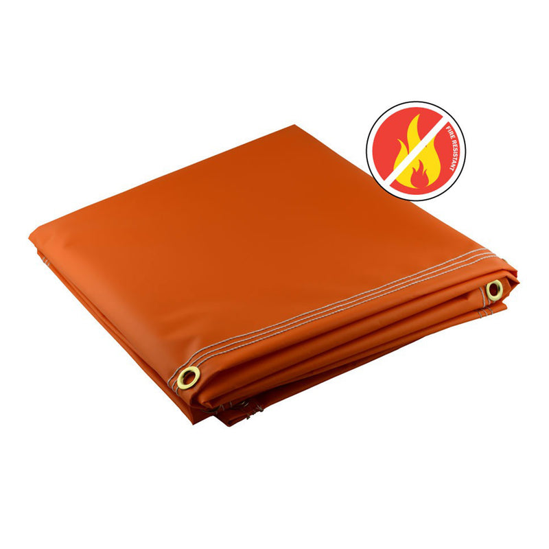 Orange Fire Retardant Vinyl Tarps - 18 oz