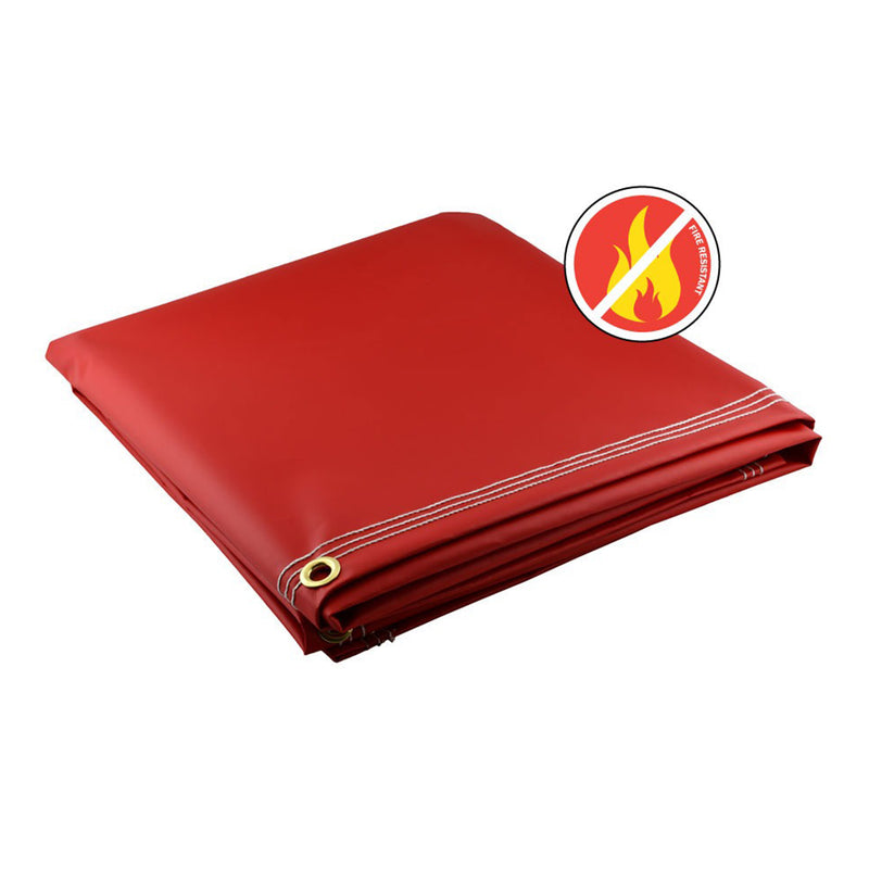Red Fire Retardant Vinyl Tarps - 18 oz