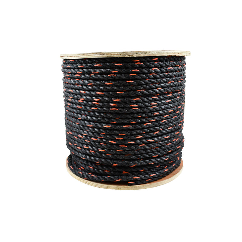 PolyPro Cal Truck Rope, 1/2'' x 600', Black/Orange