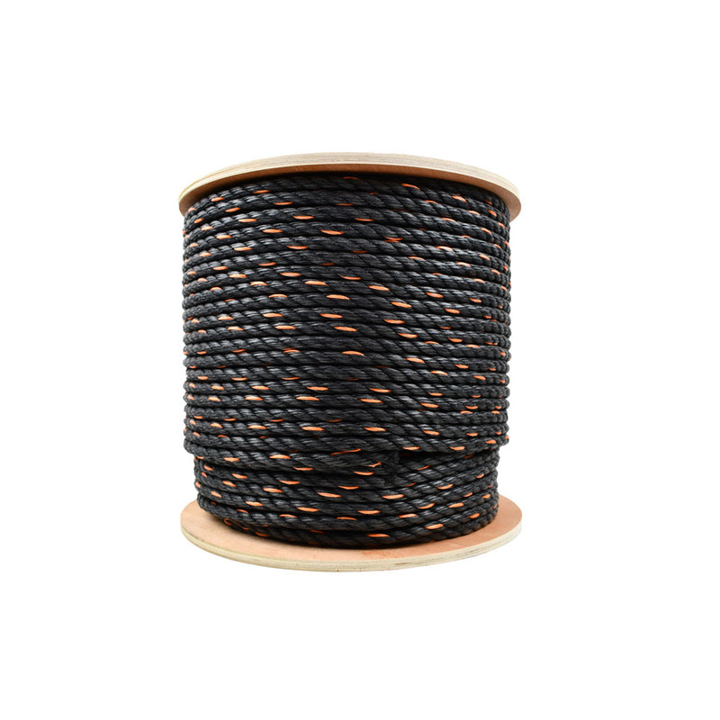 PolyPro Cal Truck Rope, 3/8'' x 600', Black/Orange