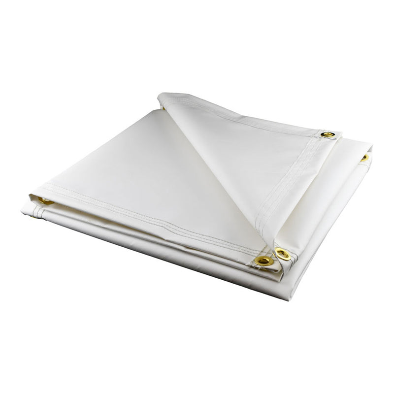 Medium Duty White Vinyl Tarps - 14 oz